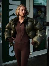 Neo Noir Nolana Zip Blouse - Chocolate Brown