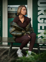 Neo Noir Nolana Zip Blouse - Chocolate Brown