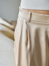 Neo Noir Fayla Drap Satin Balloon Pants - Dark sand