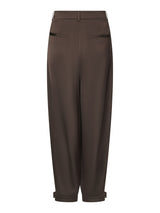 Neo Noir Fayla Drap Satin Balloon Pants - Dark Brown