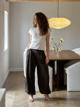 Neo Noir Fayla Drap Satin Balloon Pants - Dark Brown