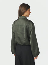 Neo Noir Denielle Hevary Sateen Jacket - Deep Green