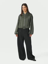 Neo Noir Denielle Hevary Sateen Jacket - Deep Green