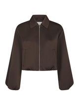 Neo Noir Denielle Heavy Sateen Jacket - Dark Brown