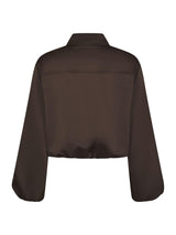 Neo Noir Denielle Heavy Sateen Jacket - Dark Brown