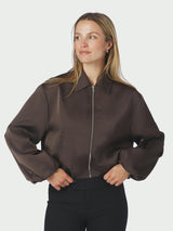 Neo Noir Denielle Heavy Sateen Jacket - Dark Brown