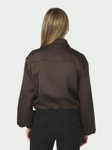 Neo Noir Denielle Heavy Sateen Jacket - Dark Brown