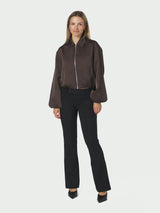 Neo Noir Denielle Heavy Sateen Jacket - Dark Brown