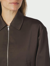 Neo Noir Denielle Heavy Sateen Jacket - Dark Brown