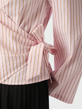 Neo Noir Tifuna Stripe Wrap Shirt - Light pink