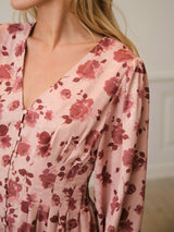 Neo Noir Jellie Print Dress - Dusty rose