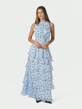 Neo Noir Marli Big Dot Dress - Light Blue
