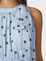 Neo Noir Marli Big Dot Dress - Light Blue
