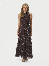 Neo Noir Marli big Dot Dress - Brown