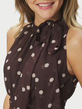 Neo Noir Marli big Dot Dress - Brown