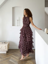 Neo Noir Marli big Dot Dress - Brown