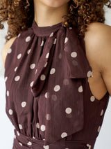 Neo Noir Marli big Dot Dress - Brown