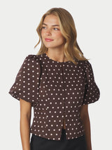 Neo Noir Anela Dot Blouse - Brown
