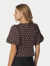 Neo Noir Anela Dot Blouse - Brown