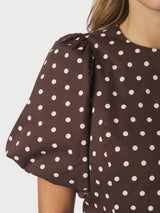 Neo Noir Anela Dot Blouse - Brown
