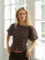 Neo Noir Anela Dot Blouse - Brown