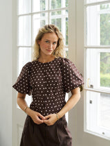 Neo Noir Anela Dot Blouse - Brown
