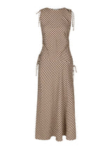 Neo Noir Saxton Check Dress - Brown