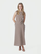 Neo Noir Saxton Check Dress - Brown