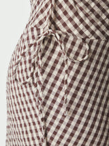 Neo Noir Saxton Check Dress - Brown