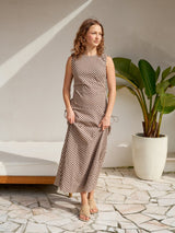 Neo Noir Saxton Check Dress - Brown