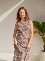 Neo Noir Saxton Check Dress - Brown