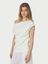 Neo Noir Mabelle Drapy Top - White