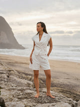 Neo Noir Salima Ramie Waistcoat - Off White