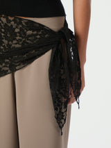 Neo Noir Serina Lace Scarf - Black