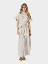 Neo Noir Nellie Wide Stripe Dress - Ivory
