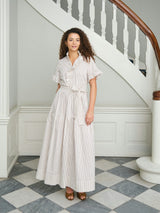 Neo Noir Nellie Wide Stripe Dress - Ivory