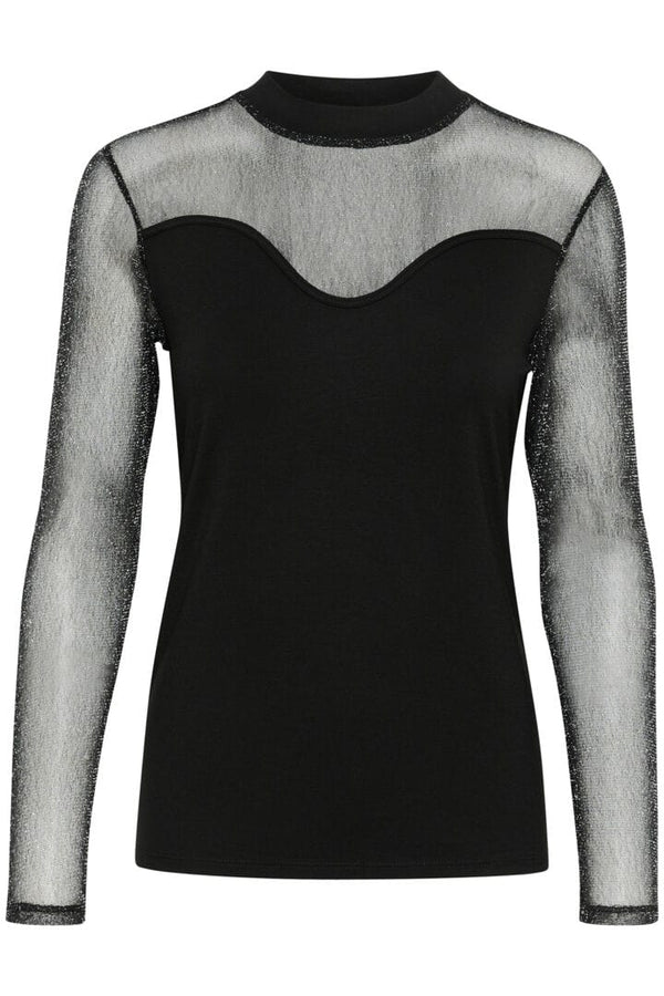 Culture Shiny Grace Blouse - Black/Silver