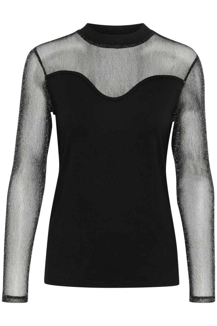 Culture Shiny Grace Blouse - Black/Silver