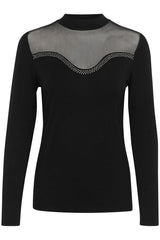 Culture Grace Simili Heart Blouse - Black