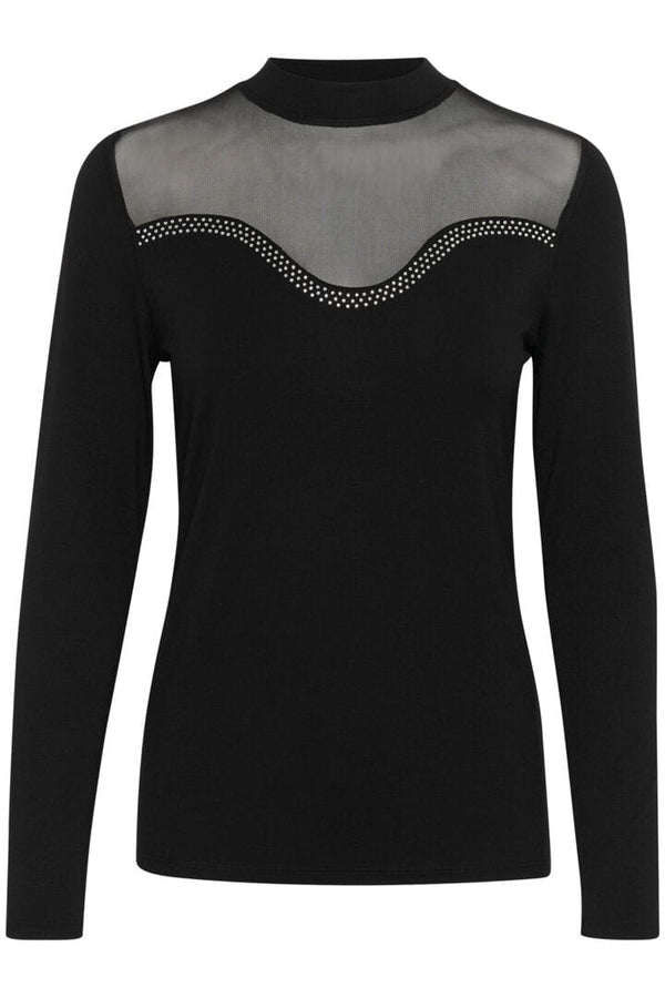 Culture Grace Simili Heart Blouse - Black