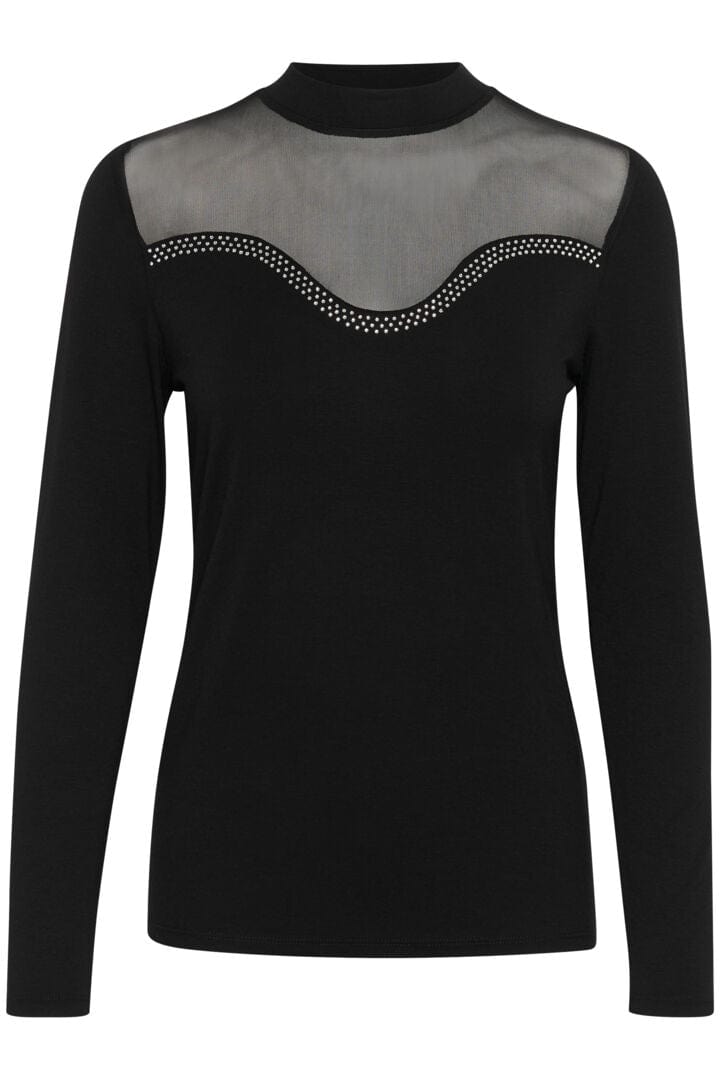 Culture Grace Simili Heart Blouse - Black