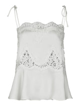 Neo Noir Kaela Heavy Sateen Lace Top - Pearl