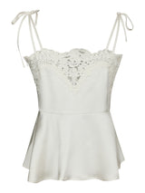 Neo Noir Kaela Heavy Sateen Lace Top - Pearl