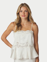 Neo Noir Kaela Heavy Sateen Lace Top - Pearl