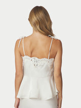 Neo Noir Kaela Heavy Sateen Lace Top - Pearl