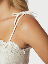 Neo Noir Kaela Heavy Sateen Lace Top - Pearl