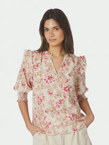 Neo Noir Davina Flower Rose Blouse - Rose