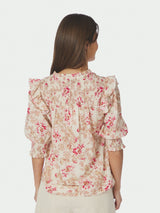 Neo Noir Davina Flower Rose Blouse - Rose
