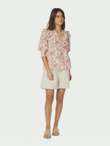 Neo Noir Davina Flower Rose Blouse - Rose