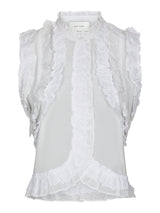 Neo Noir Celia Ruffle Top - White